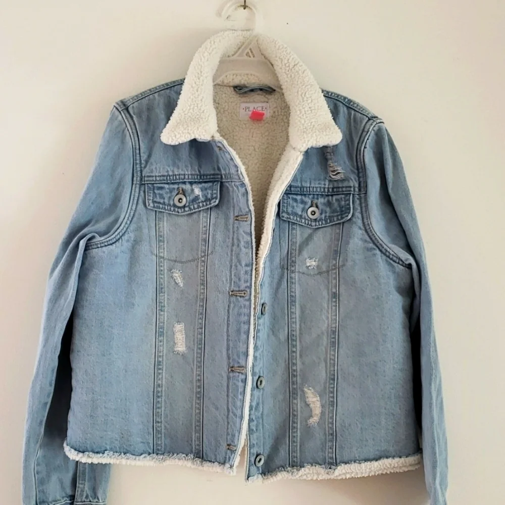 GIRL'S CHILDREN'S PLACE LINED DENIM JACKET SIZE 16 XXL